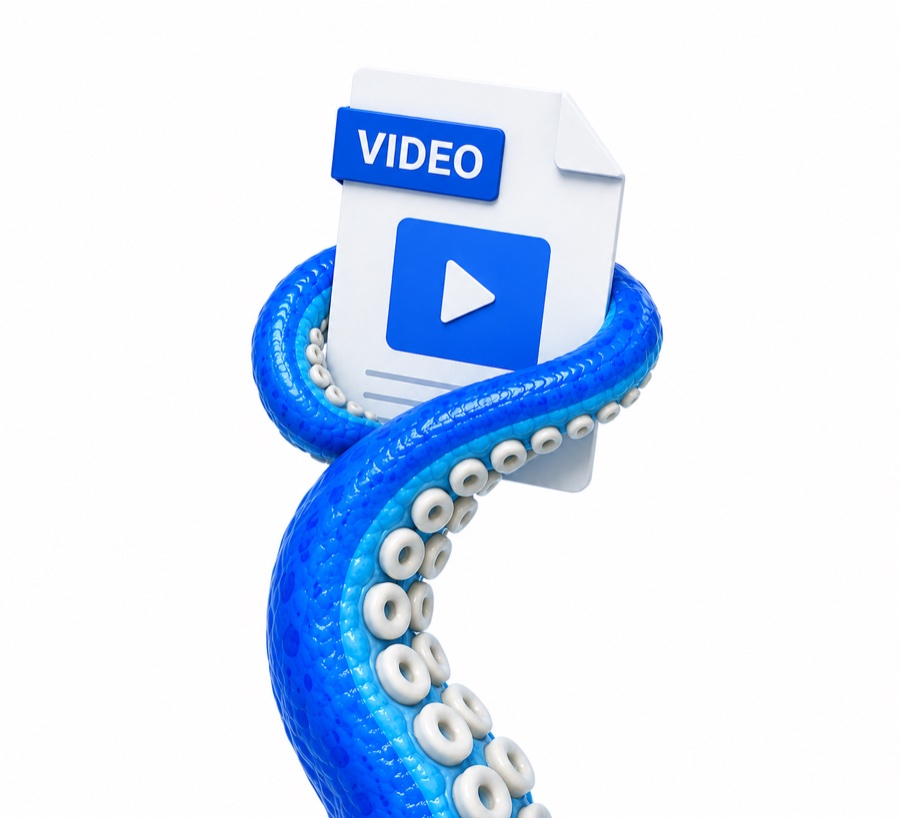 Tentacle holding a video file